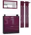 Vladon Loret Mini Garderoben-Set Schuhschrank, Wandspiegel, 2 Paneele Schwarz matt/Brombeer Hochglanz