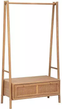 Atmosphera Tiria Kleiderst&auml;nder Esche & Rattangeflecht, 1 Schublade, 90x45x162cm