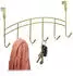 Relaxdays Türgarderobe zum Einhängen, 6 Haken, Gold, 4er-Set