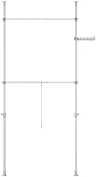 SoBuy Teleskop Kleiderst&auml;nder 2 Kleiderstangen Grau (FRG109-II-HG)