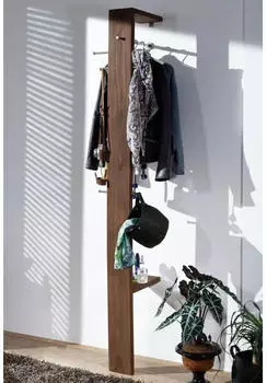 Massivmoebel24 Toronto #143 Garderobe Sheesham 36x32x200cm Smoked Cherry ge&ouml;lt (09-900-665-0044)