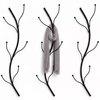 DanDiBo Flora Wandgarderobe 3er Set Metall Schwarz 97cm (93861)