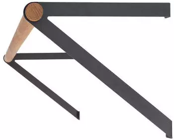 Natural Goods Berlin GARD REINICKENDORF Kleiderständer Wandmontage, Metall schwarz, Eichenholz-Rundstab 50cm (GARD REINICKENDORF)