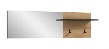 xonox.home Canu Garderobenpaneel mit Spiegel, Ablageboden & 2 Haken, 150x40x22cm (X4CE1617)