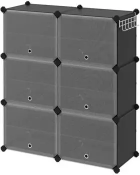 Gerster Damion Schuhschrank 6 F&auml;cher Schwarz, 83x94cm