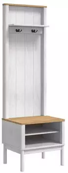 vidaXL FLORO Flurschrank Wei&szlig; 50x40x158cm Massivholz Kiefer