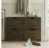 Idimex Basil Schuhschrank mit 4 Klappen, Kiefer massiv, Graubraun (115x79x25cm)