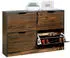 Idimex Basil Schuhschrank mit 4 Klappen, Kiefer massiv, Graubraun (115x79x25cm)
