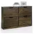 Idimex Basil Schuhschrank mit 4 Klappen, Kiefer massiv, Graubraun (115x79x25cm)