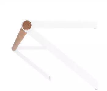 Natural Goods Berlin GARD REINICKENDORF Kleiderständer Wandmontage Metall Weiß, Eichenholz 80cm (2er-Set)