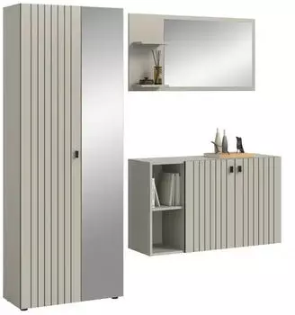 xonox.home Station Garderobenkombination 3-teilig, Kaschmir, 191x192x37cm
