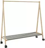 vidaXL Kleiderst&auml;nder mit Ablagen und Rollen 106x34x106,5 cm Bambus