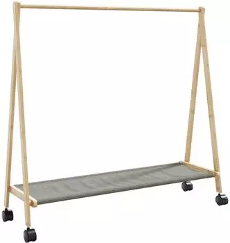 vidaXL Kleiderst&auml;nder mit Ablagen und Rollen 106x34x106,5cm Bambus (4008905)