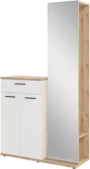 XORA Garderobe 1 F&auml;cher 1 Schubladen 105x188x38 cm (887013201) wei&szlig;/eiche