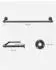 Songmics Wandgarderobe mit Kleiderstange, Metall, Schwarz, 2er-Set, 92x30cm