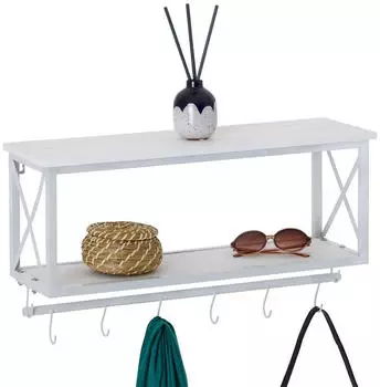 Caro M&ouml;bel Armando Wandgarderobe mit Ablage Metall Vintage 62x35x20cm