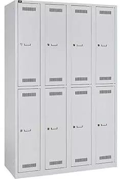 Bisley Light Garderobenschrank Stahl 8 T&uuml;ren 1200x500x1850mm Lichtgrau (GL12Q2245)