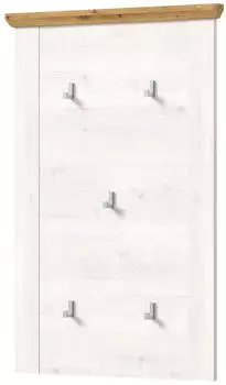 Inn.Furn Mirano Garderobenpaneel Weiß Lärche / Eiche Artisan 68cm, 5 Haken