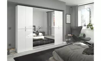 xonox.home Projekt X Garderobenkombination 4-teilig Wei&szlig; Hochglanz Spiegelt&uuml;ren (X07A9S06)