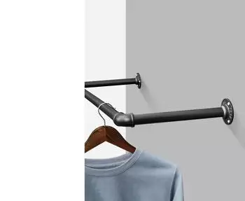 Songmics Dalson Kleiderstange Wandmontage Metall schwarz 92cm (Dalson)