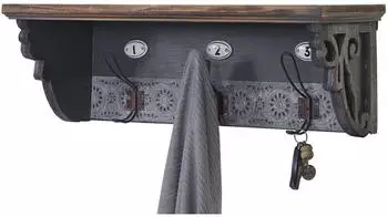 Mendler HWC-A43 Wandgarderobe Tanne Holz massiv Vintage 22x60x18cm (57078)