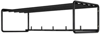 Spinder Design Clint 2 Wandgarderobe Metall Schwarz mit Hutablage, 5 Haken (Clint 2)