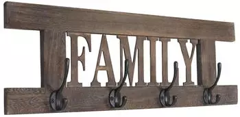 MCW Wandgarderobe Familie Shabby-Look, Holz, braun, 60x21cm (MCW-C60)