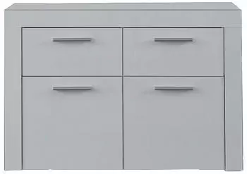 ebuy24 Alma Hängeschuhschrank 2 Türen, 2 Schubladen, Weiß Hochglanz
