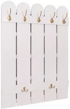 MCW MCW-N95 Garderobenpaneel Paulownia 7 Haken 86x60cm wei&szlig; (95007)