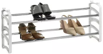 Idimex Tower Schuhregal ausziehbar, 2 Ebenen, Metall, weiß (Tower)