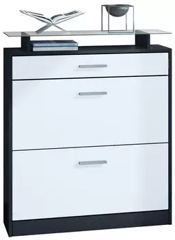 Vladon Loret Schuhschrank 16 Paar, 2 Klappen, 1 Schublade, 89x104x23cm (50000786)