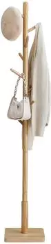 Vasagle Kleiderst&auml;nder 8 Haken, 175cm, Massivholz, Naturbeige (RCR010N01)