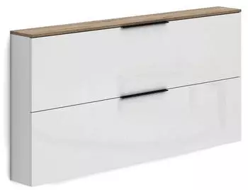 Home Affaire SPACE Schuhschrank Wei&szlig; Hochglanz/Eiche Artisan 160x80x19cm (SPACE)