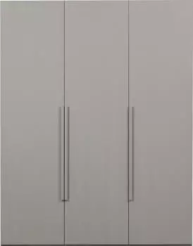 Woood Rens Kleiderschrank 3-t&uuml;rig Nussbaum-Dekor grau 165x210x58cm (68733861-0)
