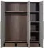 Woood Rens Kleiderschrank 3-türig Nussbaum-Dekor grau 165x210x58cm (68733861-0)