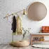 Relaxdays Wandgarderobe Holz faltbar, 10 Haken, 5er-Set