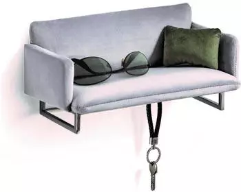 Philippi Couch Mini-Garderobe Samt, Edelstahl, 36cm (300126)