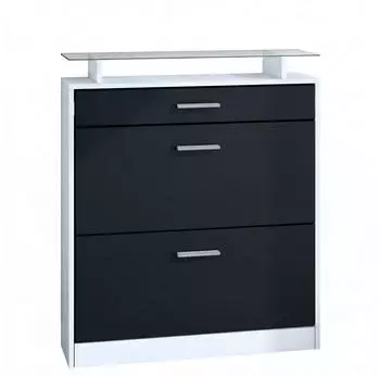 Vladon Loret Schuhschrank Schuhkipper 2 Klappen, 1 Schublade, 89x104x23cm (50000772)