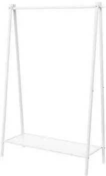 Songmics Kleiderst&auml;nder Stahlrahmen mit Stange und Ablage, Wei&szlig;, 92,5x33,5x153cm