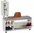 Relaxdays Schuhbank mit Sitzfläche & Schrank Set, Weiß-Grau