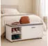 Relaxdays Schuhbank mit Sitzfläche & Schrank Set, Weiß-Grau