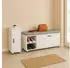 Relaxdays Schuhbank mit Sitzfläche & Schrank Set, Weiß-Grau