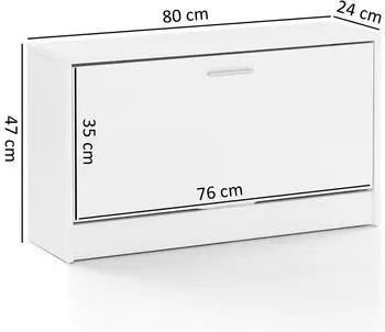 Finebuy Split Schuhbank mit Sitzfl&auml;che, Holz, Wei&szlig;, 80x47x24cm (SuVa11682_1)