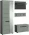xonox.home Canu Garderobe 3-teilig, Basalt grau / Smoke Green, 160x190x37cm