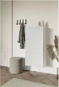 Selsey Veldio Wand-Schuhschrank 3 Klappen Wei&szlig; 50cm