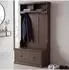 MCW Garderobe P27 mit Sitzbank, 4 Haken, Staufach, Melamin, 163x100x47cm, Walnuss-Optik (101405)