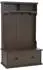 MCW Garderobe P27 mit Sitzbank, 4 Haken, Staufach, Melamin, 163x100x47cm, Walnuss-Optik (101405)