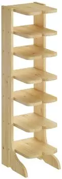 Erst-Holz Schuhregal Schuhst&auml;nder Kiefer massiv Stiefelform (90.80-00)