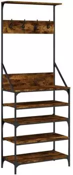 vidaXL Kleiderst&auml;nder mit Schuhablage R&auml;uchereiche 70x34x184cm (837874)