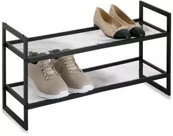 Zeller Schuhregal stapelbar Metall schwarz (17192)
